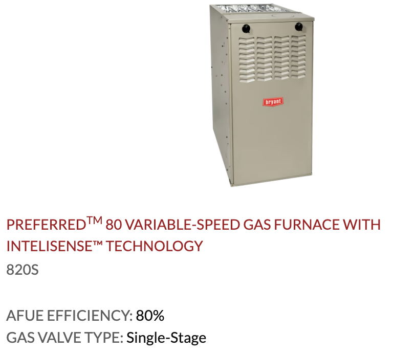 PREFERRED™ 820s GAS FURNACE WITH INTELISENSE™ TECHNOLOGY SunAir Variable Speed Preferred 820 S